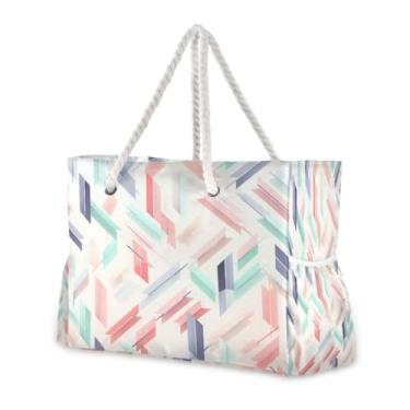 Imagem de Wassud Bolsa de praia com flechas grandes para mulheres, impermeável, à prova de areia, bolsa de viagem com zíper e bolso para piscina, academia, acampamento