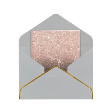 Imagem de SKKNT Cartões de felicitações para todas as ocasiões com estampa de ouro rosa em mármore versáteis com envelopes 11,4 x 15,2 cm