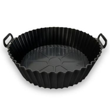 Imagem de Forma de Silicone Antiaderente para Air Fryer Universal com Alça Resis