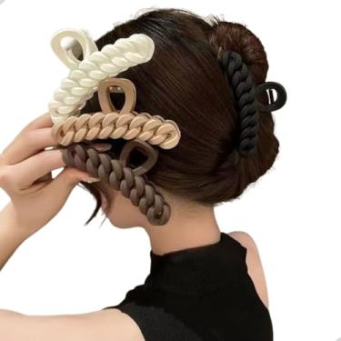 Imagem de Kit 4 Piranhas de Cabelo Prendedor de Cabelo Garra Grande Fixação Forte e Resistente Acessório de Luxo