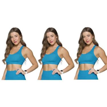 Imagem de Kit 3 Tops Canelado Selene Sem Costura Feminino-Feminino