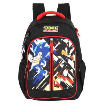 Imagem de Mochila Escolar Costas Sonic Game Oficial MS49831 - Luxcel, preto
