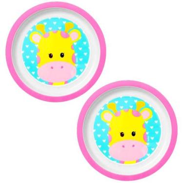 Imagem de Kit 2 Pratos de Girafinha Bowl para Papinha de Leão Buba, Pratinho de 