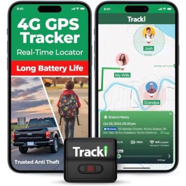 Imagem de Tracki 2024 Modelo Mini Rastreador GPS Em Tempo Real. Cobertura Completa Em Todo O Mundo Para Veículos Crianças E Cães. Dispositivo Pequeno De Rastreamento Magnético Portátil. Taxa Mensal Obrigatória