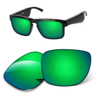 Imagem de Lentes de substituição de 1,6 mm compatíveis com óculos de sol BOSE Tenor BMD0011, antiarranhões e resistentes a impactos, Verde espelhado, One Size