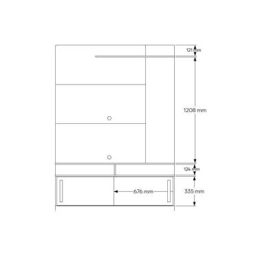 Imagem de Estante Home Chicago Para Tv Até 60 Polegadas 2 Portas Correr Prateleira E Rodízio Tauari/ Cinza Perolizado - Lukaliam