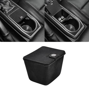 Imagem de RERPRO Suporte organizador de moedas para console central compatível com Toyota Tacoma 2016-2023 3ª geração, caixa de armazenamento de moedas, com tampa, portátil, transmissão automática apenas