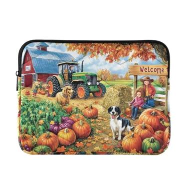 Imagem de Capa para laptop 13, 13,3, 14 polegadas outono fazenda colorida abóboras à prova de choque capa protetora para notebook fina bolsa de transporte para computador