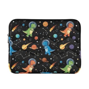 Imagem de Capa acolchoada para laptop, desenhos animados, dinossauros, planetas espaciais, à prova de choque, capa protetora para notebook grande