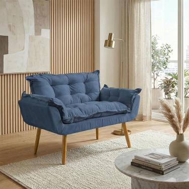 Imagem de Namoradeira Decorativa Para Sala Recepção Consultório Escritório Manicure Alice Suede