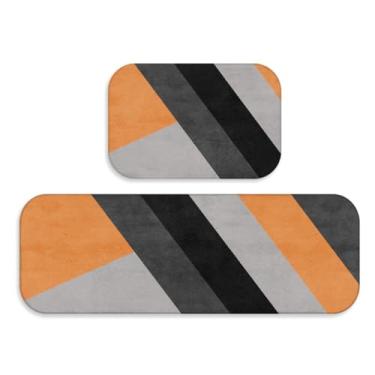 Imagem de Tapetes Cozinha Jogo 2 peças Modernos - Trilho + Passadeira - Antiderrapantes e Confortáveis(TPCOZ5148)