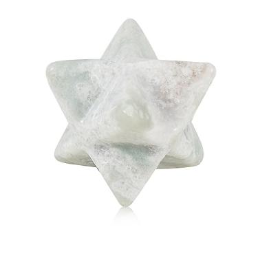 Imagem de Decoração de cristal 13 x 13 mm estrela rodonita estrela hexagonal quartzo natural pequeno bolso pedra decoração de mesa 1 peça bege