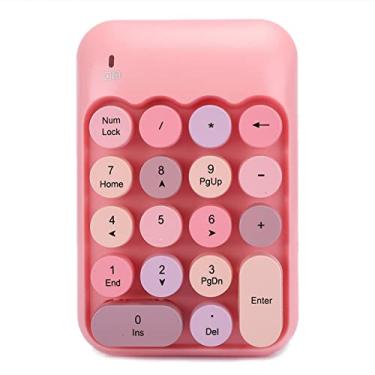 Imagem de GOWENIC Teclado Numérico Sem Fio Colorido Vintage 2.4g, Portátil, à Prova D'água, para Contabilidade Financeira, Gel de Sílica para Escritório