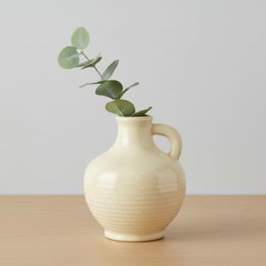 Imagem de Sunddo Vaso de cerâmica branca de 15 cm - pequeno vaso de flores moderno para decoração de casa, vasos decorativos com alça, boho e minimalista, mesa de armário de sala de estar centro de mesa para