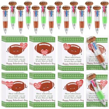 Imagem de Colarr Conjunto de 24 canetas esferográficas 4 em 1 multicoloridas para presente de festa dos namorados com cartões de troca para lembrancinhas de feliz dia dos namorados, amantes de futebol