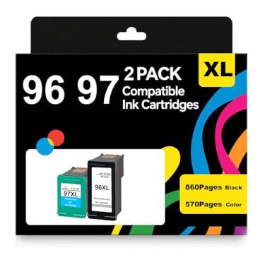 Imagem de Eficazink Cartucho de tinta compatível com impressoras Deskjet 6540 6940 5940 6840 6988 6980 9800 Officejet 7210 7310 7410 Photosmart 8030 8050 (pacote com 2)