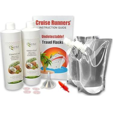 Imagem de Cruise Runners Frascos de xampu falsos corredores de rum para garrafa de álcool escondida de cruzeiro recipientes de bebidas contrabandista de bebidas 1,871 g total