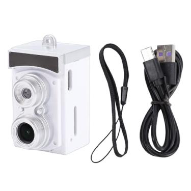 Imagem de Fydun Câmera CCD retrô, Foto de 8,6 MP, Vídeo 1080P, Tela de 1,14 Polegadas, Lente Grande Angular de 120 Graus, Com Bateria de 300mAh, para Eventos de Viagens Fotográficas (Branca)