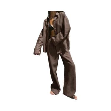 Imagem de Conjunto Feminino Elegante De Camisetas De Manga Longa E Calças De Per