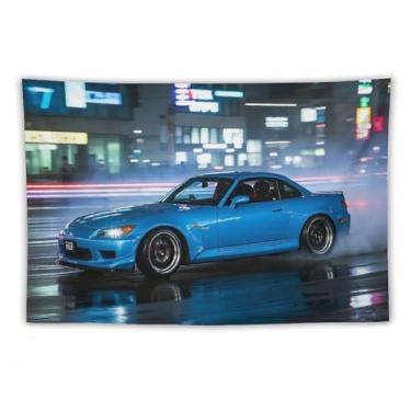 Imagem de HouLaiZhe JDM Tapeçaria de carro Speed ​​jdm S2000 Carro esportivo pendurado na parede quarto decoração de casa tapeçarias estética piquenique decoração de parede arte de parede para dormitório sala