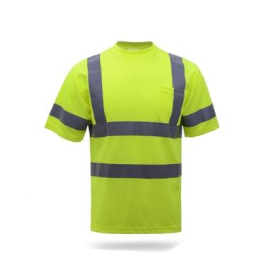 Imagem de Camiseta de trabalho refletiva de alta visibilidade, manga curta de secagem rápida para trabalho noturno, camiseta de segurança durável roupa de trabalho protetora (pequena)