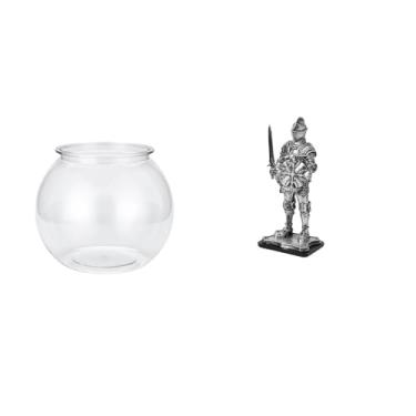 Imagem de Whtkoph Aquário em Miniatura Transparente E Estátua de Cavaleiro, Ornamento Criativo para Mesa de Escritório, Decoração de Casa E Presente de Boas-vindas.