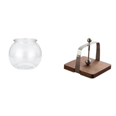 Imagem de Whtkoph Vaso Pequeno E Transparente para Aquário, Decoração de Mesa de Escritório com Base de Madeira, Organizador de Lenços de Papel para Cozinha, Mesa de Ja