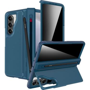 Imagem de Miimall Capa para Samsung Galaxy Z Fold 5 com protetor de tela de privacidade [S Pen e S Pen Holder] Protetor de dobradiça resistente à prova de choque anti peep Kickstand capas de telefone para