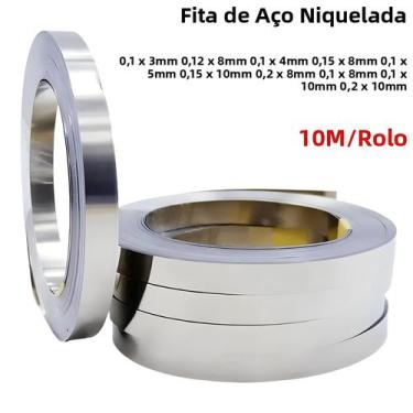 Imagem de Fita De Aço Niquelada Para Conector De Bateria Li-ion 18650 0.1mm 0.2m