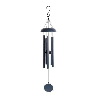 Imagem de ICE ARMOR Estátua de sino de vento de metal azul marinho de 91 cm de comprimento para decoração de decoração de jardim, ideias para inauguração de casa, feriados e aniversários, ótima adição