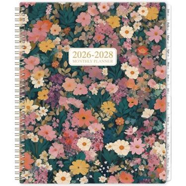 Imagem de Agenda mensal 2026-2028 - planejador/calendário mensal de 2 anos 2026-2028, julho de 2026 a junho de 2028, 23 x 28 cm, 24 abas mensais, bolso frente e verso, encadernação com fio duplo, feriados