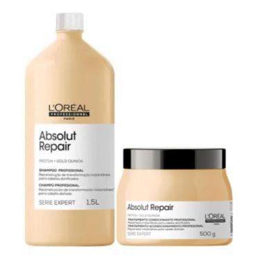 Imagem de Kit Loréal Absolut Repair Shampoo 1,5L + Máscara 500gr - Loréal Profes