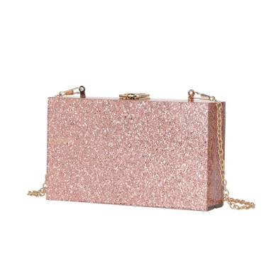 Imagem de KAPPDE Bolsas femininas de acrílico para festa e banquete, bolsas de ombro para telefone, rosa, One Size