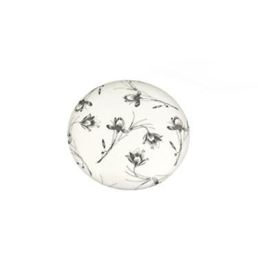 Imagem de Banqueta Baixa de Aço - Ideal para Cozinha Americana, Balcão e Bar, Espaço Residencial ou Comercial, Design Prático e Estável (Branco Floral)