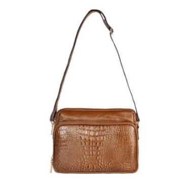 Imagem de Bolsa de couro croco tiracolo Anita-Feminino