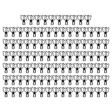 Imagem de 100 pçs clipes de pasta bonito urso oco forte força de fixação metal pequenos clipes de pasta para documentos certificados bilhetes material escolar de escritório (Preta)