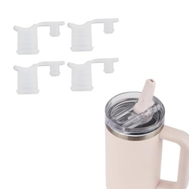 Imagem de 4 peças de rolha de vazamento de substituição compatível com Stanley Quencher ProTour copo de canudo flip 850 g, peça de plugue de vedação de silicone, tampa de garrafa de água, acessórios sem BPA