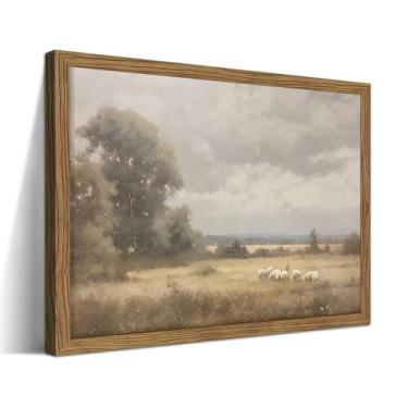 Imagem de BGFCE Arte de parede cristã moderna de Jesus, impressões em tela O Senhor é meu pastor, pintura pacífica vintage de Jesus, decoração de parede pastoral espiritual para igreja, sala de oração, sala de