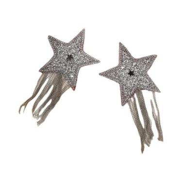 Imagem de Protetores De Mamilo De Silicone Reutilizáveis Com Strass E Borlas Em 