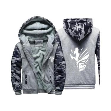 Imagem de Jaqueta De Fleece Masculina Anime Bleach Com Zíper, Capuz, Acolchoada,