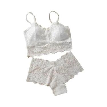 Imagem de Conjunto De Sutiã Sexy De Renda Para Mulheres, Calcinhas De Renda Resp