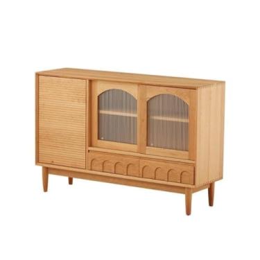 Imagem de Armário buffet madeira maciça sala de jantar armário de armazenamento sala de estar entrada armário de armazenamento cozinha aparador armário aparador (M: 130 cm x 40 cm x 91 cm)