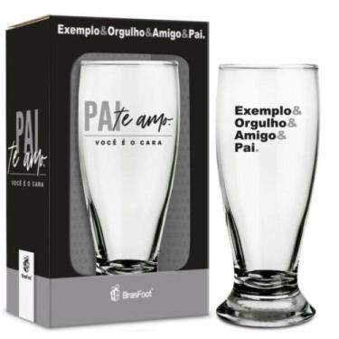 Imagem de Copo Munich Pai Amigo Vidro Transparente 200ml Ref.12957 Brasfoot