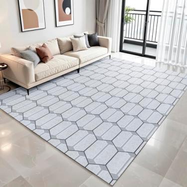 Imagem de Tapete Sala Quarto Luxo Grande 3,00 x 2,00 Antiderrapante Jacquard Decorativo Moderno Geométrico Tear Artesanal (Cru Cinza, 3,00 x 2,00)