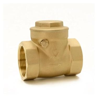 Imagem de Válvula de retenção 429A Válvula de retenção horizontal de latão reta através de tubo de água de engenharia doméstica antirefluxo (disco de borracha DN15 1l2)