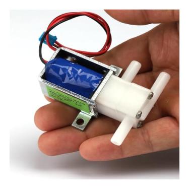 Imagem de Válvula de água de 3 vias de 2 posições DC 7,4 V 8 V 9 V válvula solenoide pequena interruptor de controle normalmente fechado para máquina de café