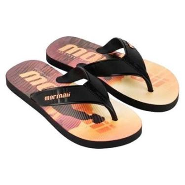 Imagem de Chinelo Masculino Tropical Graphics Mormaii 10591 Preto/Laranja 37/38-Masculino