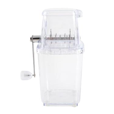 Imagem de Aramox Triturador de Gelo Manual Com Manivela, Máquina Quebra-gelo Com Lâminas de Aço Inoxidável Transparente Portátil para Festa Em Casa, café, Bar e Restaurante (WHITE)