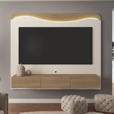 Imagem de Painel para Tv 75 Polegadas com Led Orgânico Lumiere Carvalho/Off White