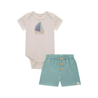 Imagem de Conjunto Bebê Body Ribana e Short em Cotton Jeans Luc.boo-Masculino